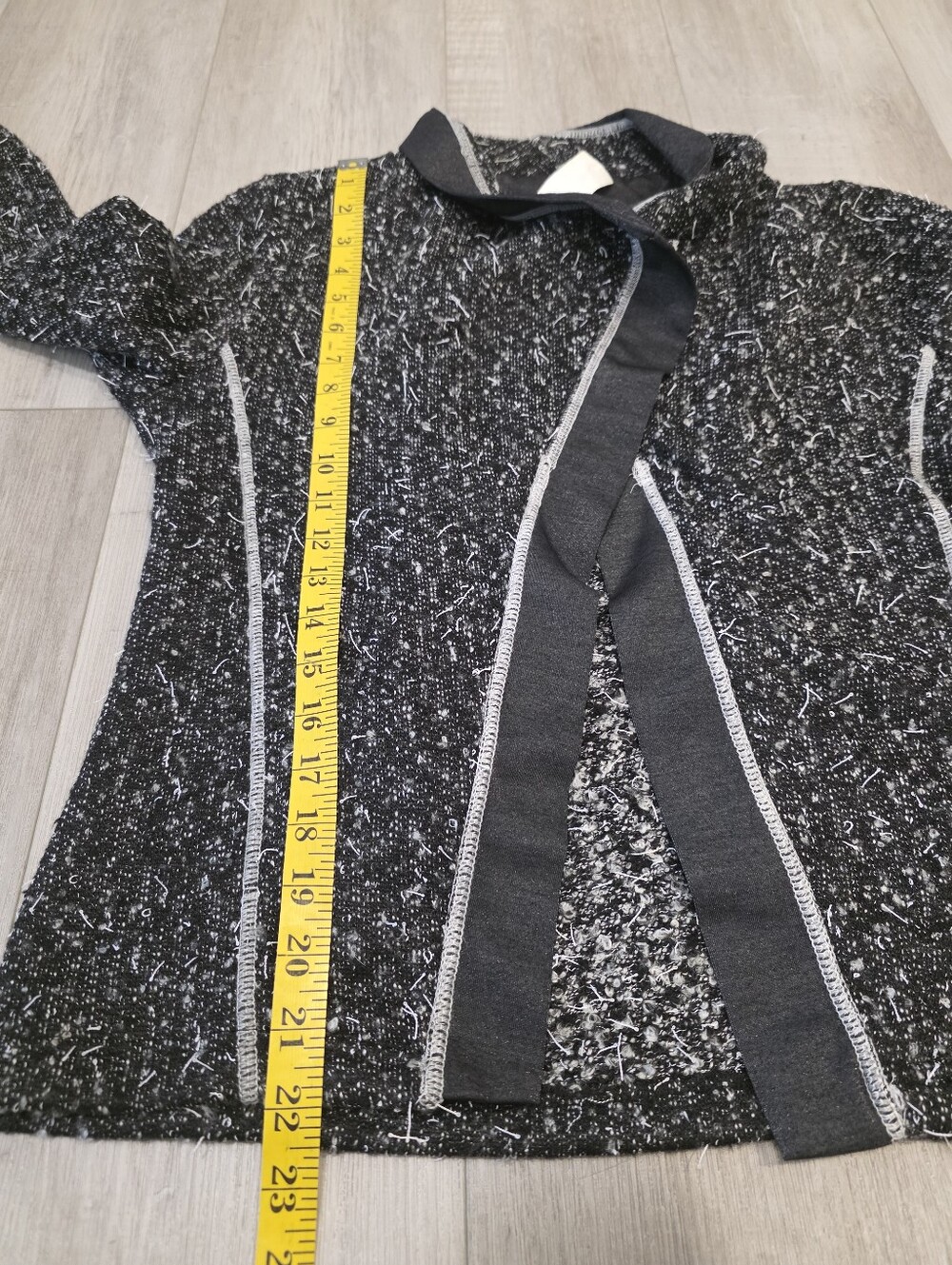 Dolcezza Black & White Textured Open Front Jacket/Cardigan – Size Small - Picture 8 of 8